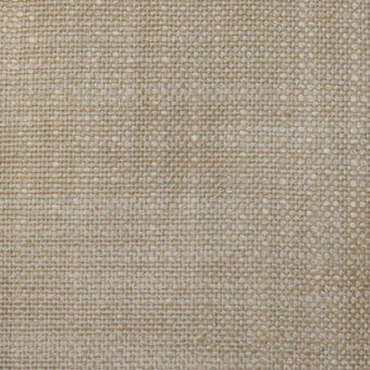 Beige linen fabric sample displaying a grid weave pattern, vertical crease, matte finish, and “bellavista” label text.